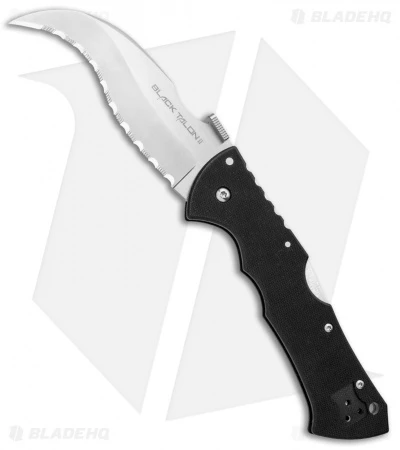 Cold Steel 4" Black Talon II Lock Back Knife (Satin Full Serr CPM-S35VN) 22BS 3 Cold Steel 4" Black Talon II Lock Back Knife (Satin Full Serr CPM-S35VN) 22BS