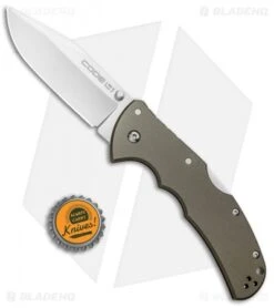 Cold Steel Code-4 Clip Point Lockback Knife (3.5" Satin) 58TPCC -Cold Steel Store Cold Steel Code 4 CP LB Satin CS58TPCC BHQ 95389 jr bottlecap