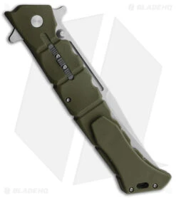 Cold Steel Large Luzon Folding Flipper Knife OD Green GFN (6" Satin) -Cold Steel Store Cold Steel Large Luzon OD Green SW BHQ 174476 jr side