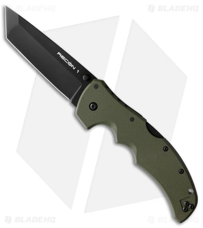 Cold Steel Recon 1 Tanto Lockback Knife OD Green G-10 (4" Black) 3 Cold Steel Recon 1 Tanto Lockback Knife OD Green G-10 (4" Black)