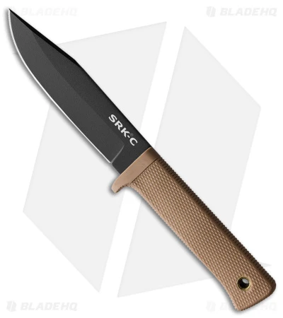 Cold Steel SRK Compact Fixed Blade Knife Desert Tan Kray-Ex (5" Black SK-5) 3 Cold Steel SRK Compact Fixed Blade Knife Desert Tan Kray-Ex (5" Black SK-5)