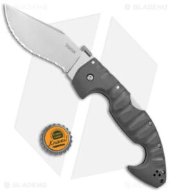 Cold Steel Spartan Kopis Tri-Ad Lockback Knife Gray (4.5" SW Serr AUS 10A) -Cold Steel Store Cold Steel Spartan Kopis Tri Ad Lock SW Serr BHQ 140027 jr bottlecap