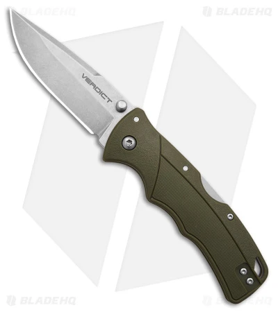 Cold Steel Verdict Tri-Ad Lock Knife Spear Point OD Green GFN (3" SW) 3 Cold Steel Verdict Tri-Ad Lock Knife Spear Point OD Green GFN (3" SW)