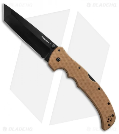 Cold Steel XL Recon 1 Tanto Tri-Ad Lock Knife Coyote Tan (5.5" Black) 27TXTVB 3 Cold Steel XL Recon 1 Tanto Tri-Ad Lock Knife Coyote Tan (5.5" Black) 27TXTVB